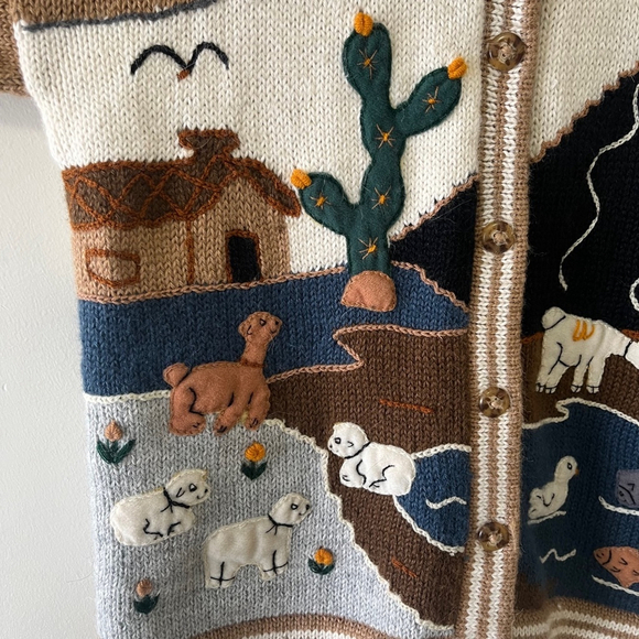 Vintage Sunflower Valley Alpaca Cardigan Size M - Picture 4 of 12